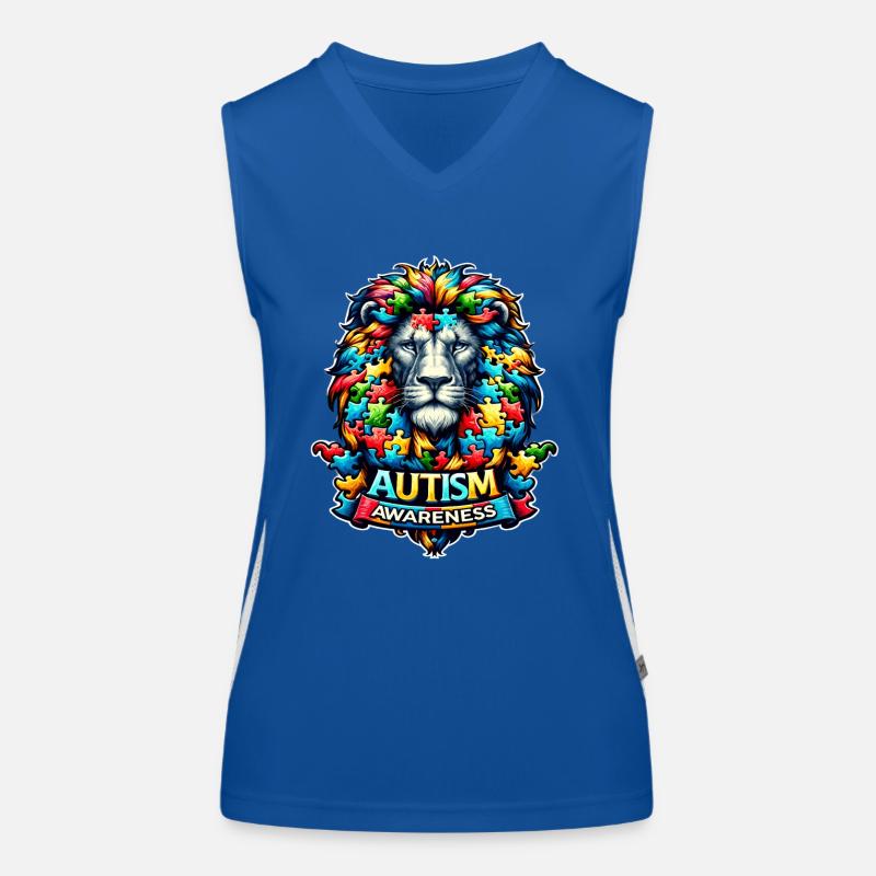 Autism Awareness puzzles piece Women's Functional Contrast Tank Top