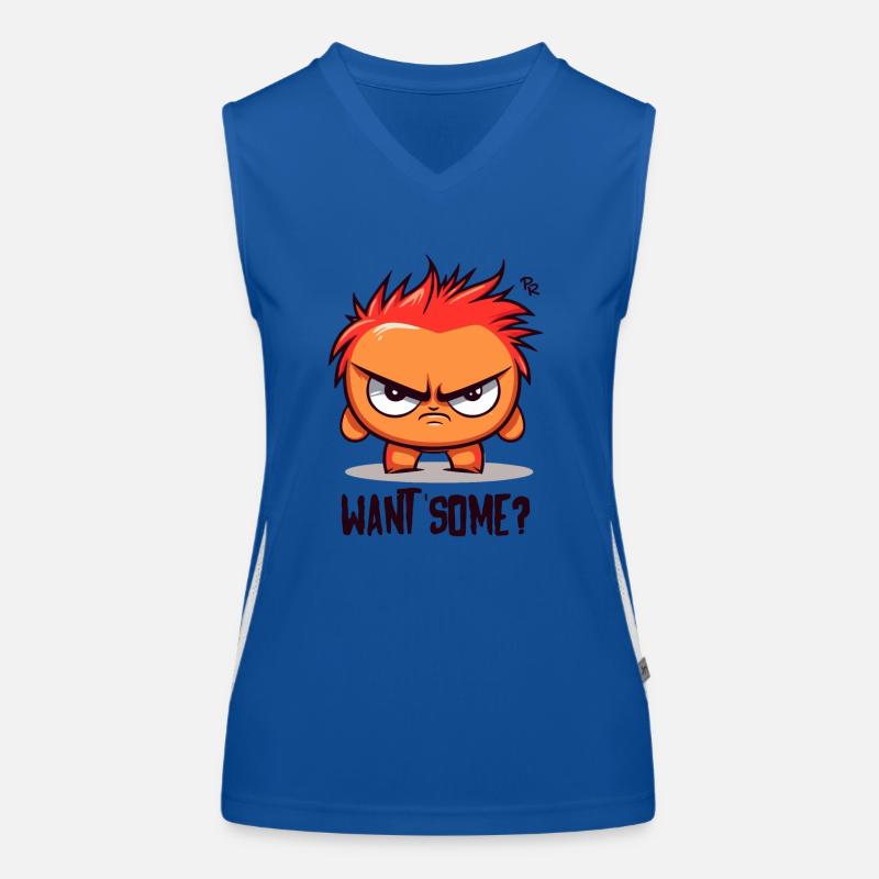 Little troublemaker, do you want something? Women's Functional Contrast Tank Top