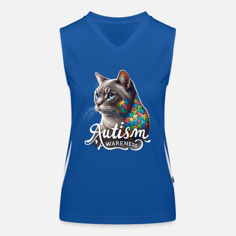Autism Awareness puzzles piece Women's Functional Contrast Tank Top