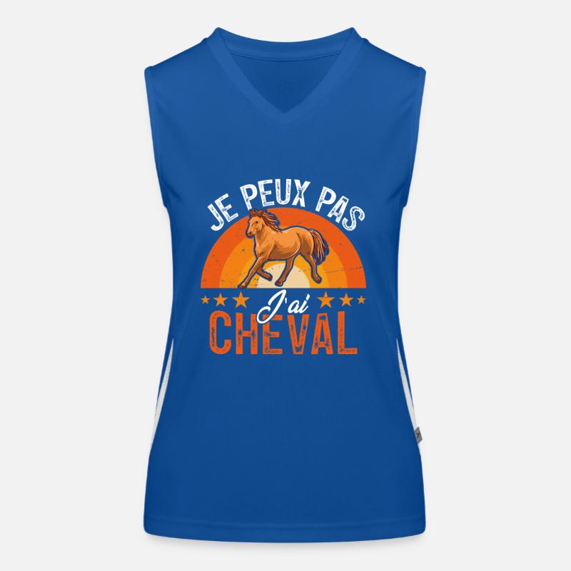 je peux pas j ai cheval Débardeur respirant contrasté Femme