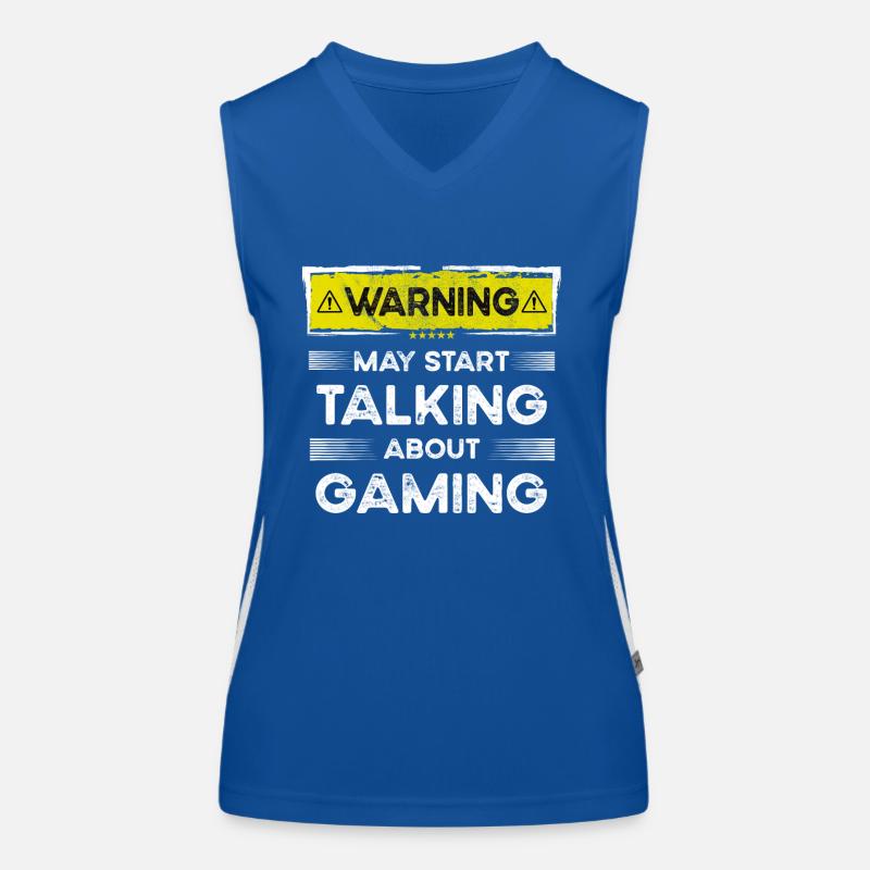 Talking about Gaming funny Funktionelles Kontrast-Tank Top für Frauen