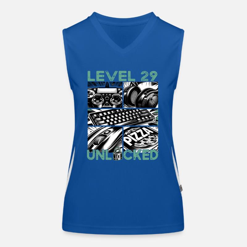 Geburtstag Level 29 freigeschaltet Gaming & Zocker Funktionelles Kontrast-Tank Top für Frauen