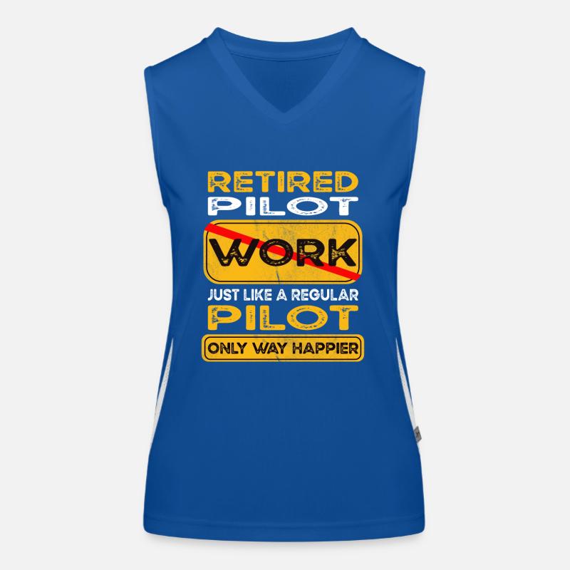 Retirement pilot only happier Retired Funktionelles Kontrast-Tank Top für Frauen