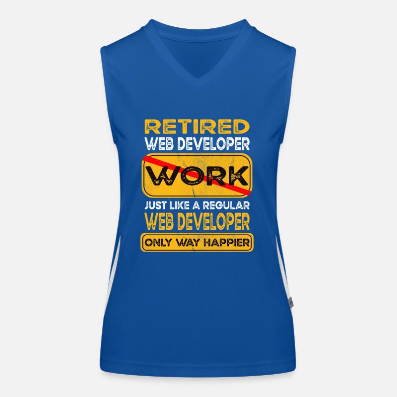 Retirement web developer only happier Retired Funktionelles Kontrast-Tank Top für Frauen