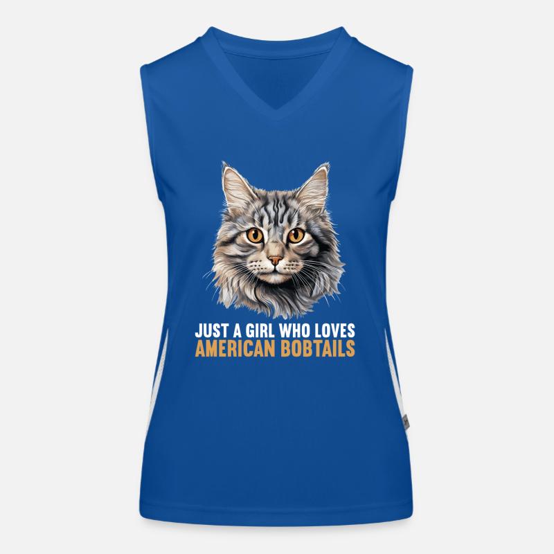 Cat Katzen American Bobtail Funktionelles Kontrast-Tank Top für Frauen