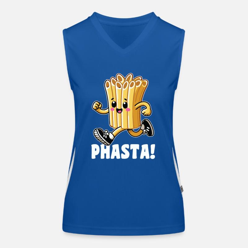 Phasta Lustige Pasta Laufen Oder Sprinten Im Fitnessstudio Funktionelles Kontrast-Tank Top für Frauen