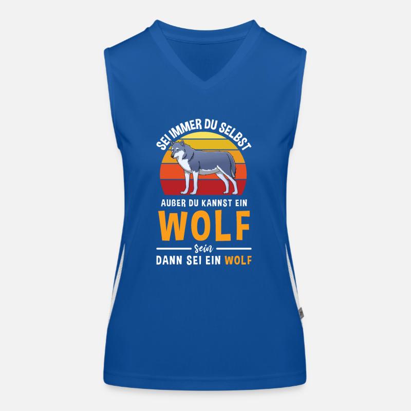 Wolfskopf Raubtier Wolfsgeheule Alphawolf Wolf Funktionelles Kontrast-Tank Top für Frauen