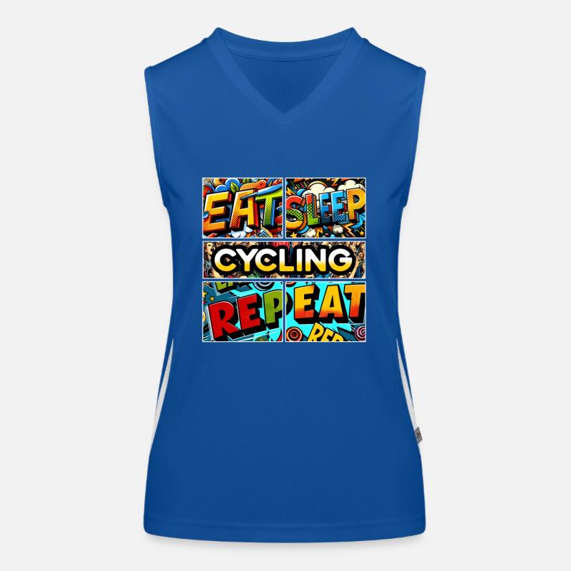 Eat sleep Cycling repeat Women's Functional Contrast Tank Top