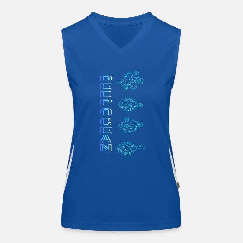 Tiefblau Deep Blue Funktionelles Kontrast-Tank Top für Frauen