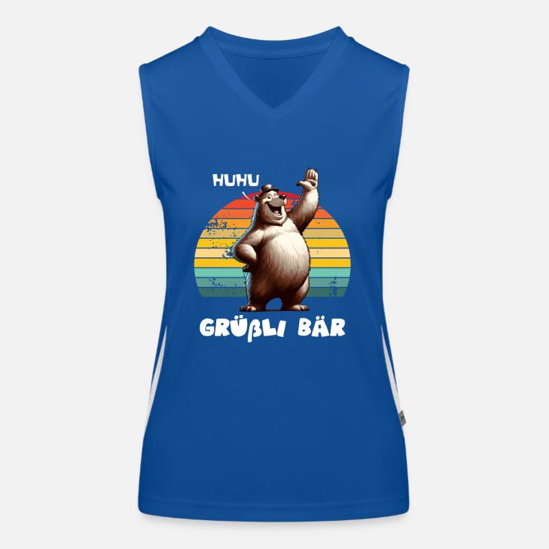 Greetings Bear Huhu Hello Women's Functional Contrast Tank Top