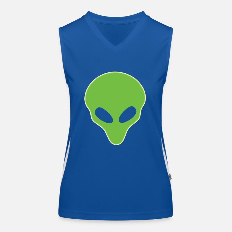 Alien Head Glowing T-shirt Drôle Extraterrestre Débardeur respirant contrasté Femme