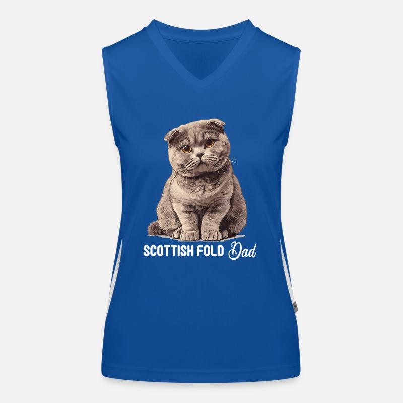 Scottish Fold Kitten Scottish Fold chat Débardeur respirant contrasté Femme