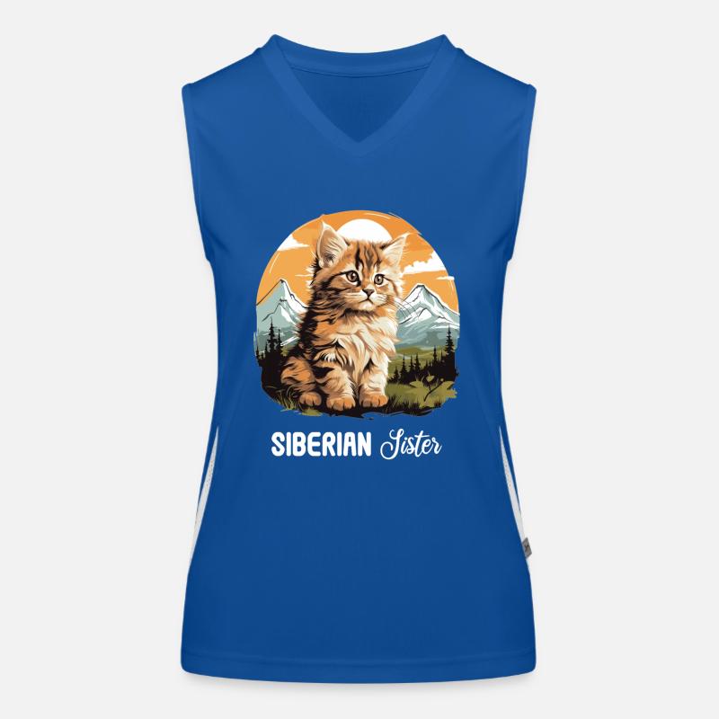 Chat Sibérien Sibirische Katze Débardeur respirant contrasté Femme