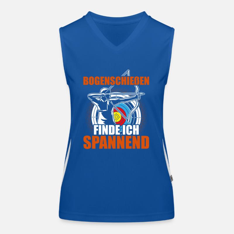 Pfeil Bogen Bogenschießen finde ich Bogenschütze Funktionelles Kontrast-Tank Top für Frauen