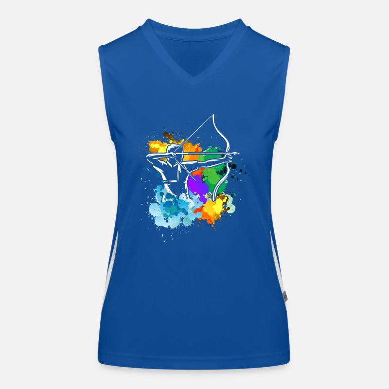 Pfeil und Bogen Bogenschießen Bogenschütze Funktionelles Kontrast-Tank Top für Frauen