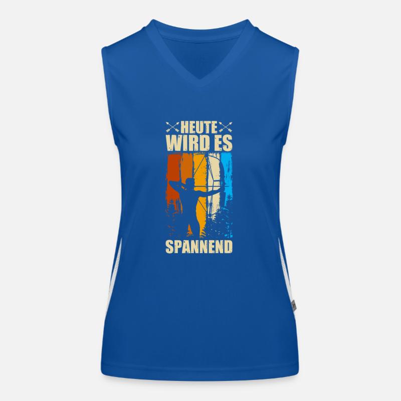 Heute wird es spannend Bogenschießen Bogenschütze Funktionelles Kontrast-Tank Top für Frauen
