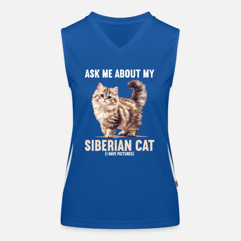 Chat Sibérien Sibirische Katze Débardeur respirant contrasté Femme