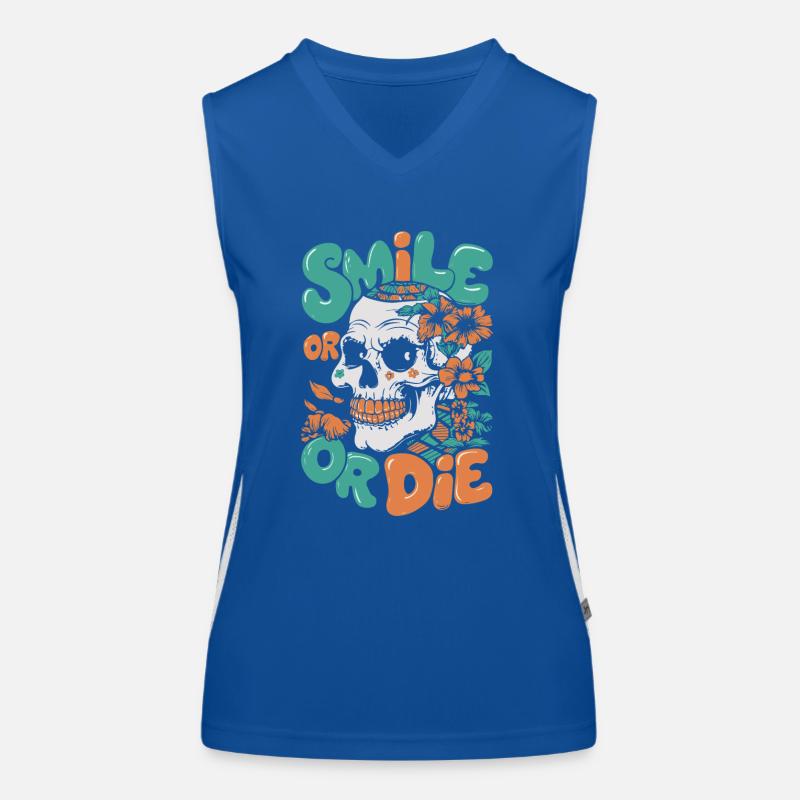LÄCHELN ODER STERBEN Funktionelles Kontrast-Tank Top für Frauen