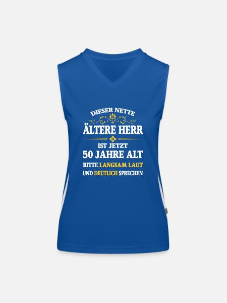 Geburtstag 50 Jahre dieser nette ältere Herr - Funktionelles Kontrast-Tank Top für Frauen - Royal/Weiß - Vorne