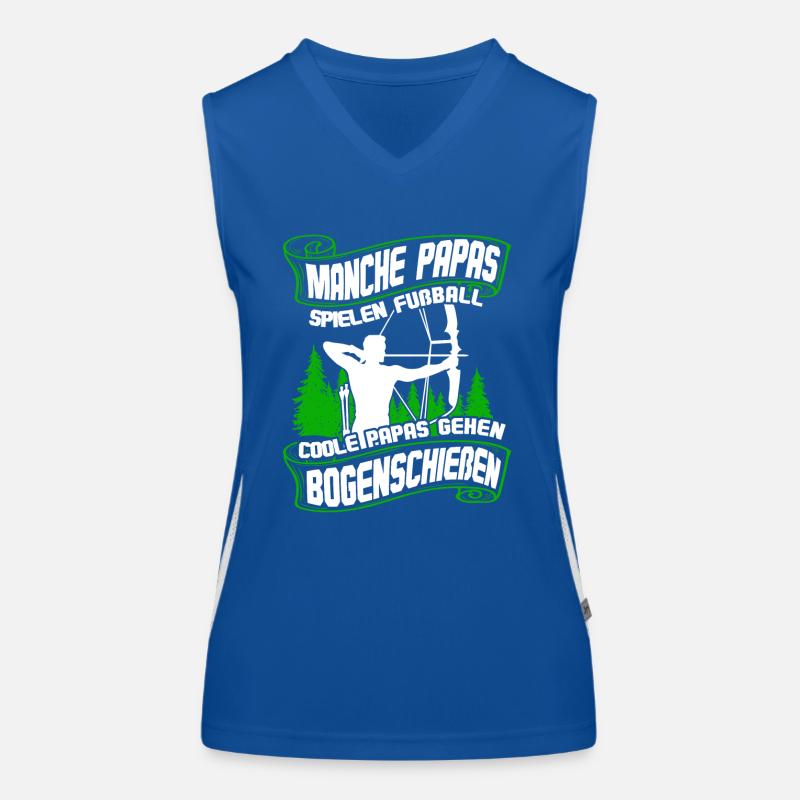 Papas Pfeil und Bogen Bogenschießen Bogenschütze Funktionelles Kontrast-Tank Top für Frauen