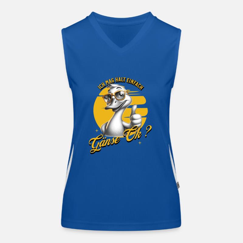 Ich mag halt einfach Gänse Funktionelles Kontrast-Tank Top für Frauen