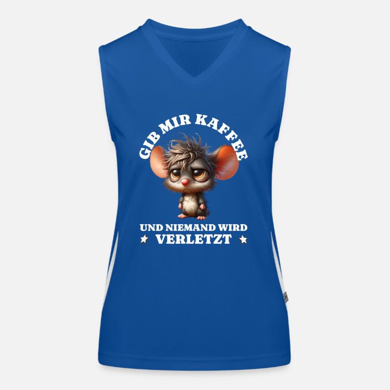 Morgenmuffel Gib mir Kaffee lustiges Maus Funktionelles Kontrast-Tank Top für Frauen