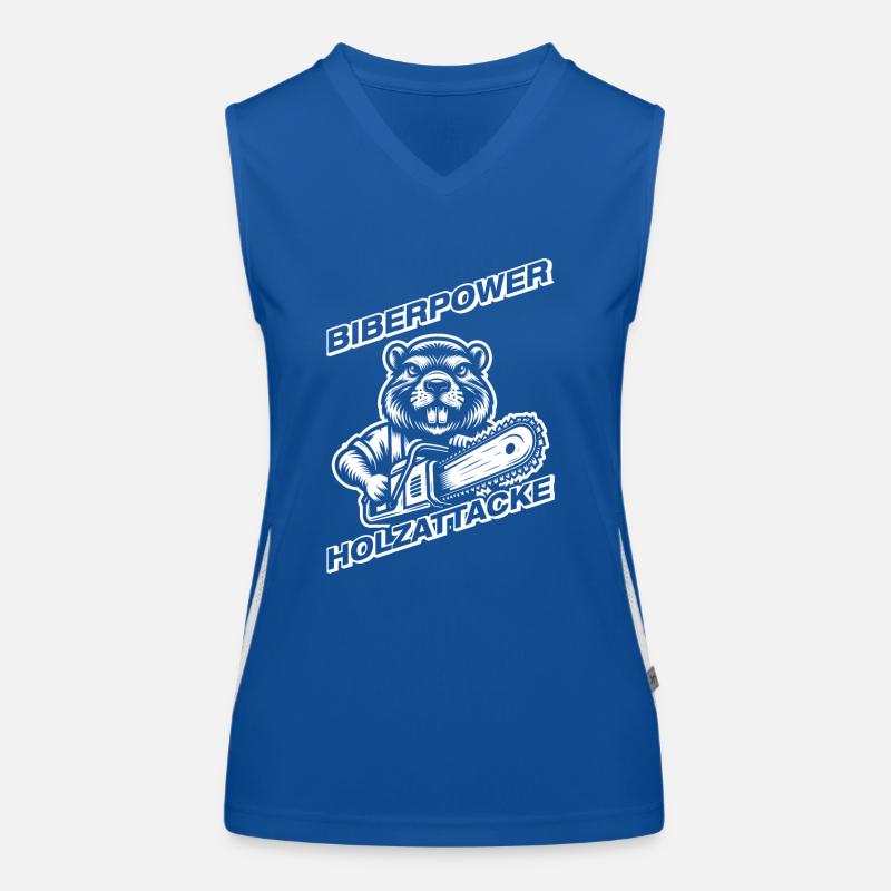 Beaver Power Wood Making Lumberjack Forester Women's Functional Contrast Tank Top