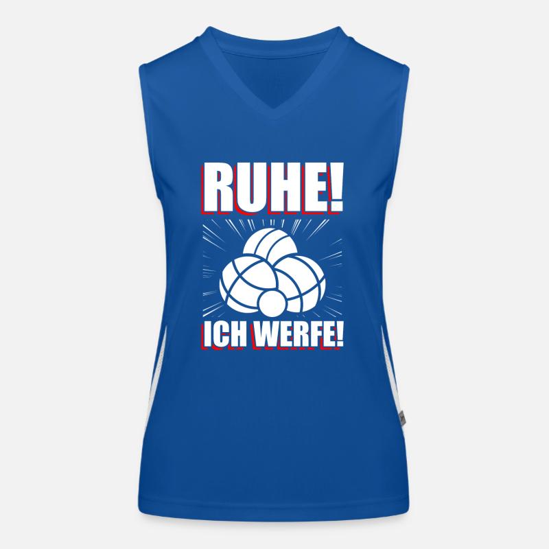Be quiet! I'm throwing! Petanque Boule Boule player Women's Functional Contrast Tank Top