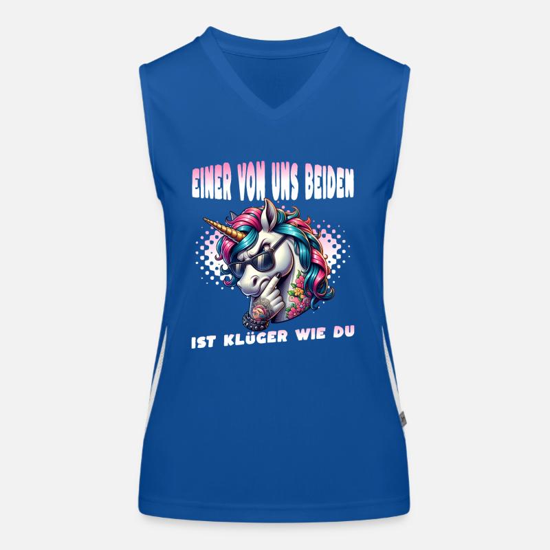 Lustiger Einer von uns beiden ist klüger als du Funktionelles Kontrast-Tank Top für Frauen