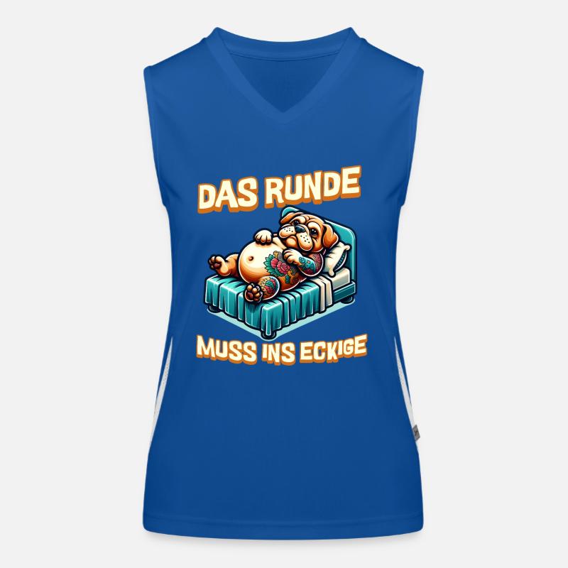 Bin Müde somit muss das runde ins Eckige Schlafen Funktionelles Kontrast-Tank Top für Frauen