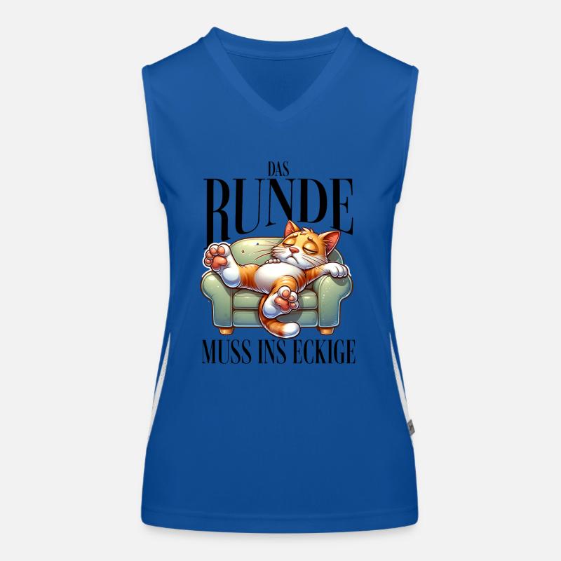 Bin Müde somit muss das runde ins Eckige Schlafen Funktionelles Kontrast-Tank Top für Frauen