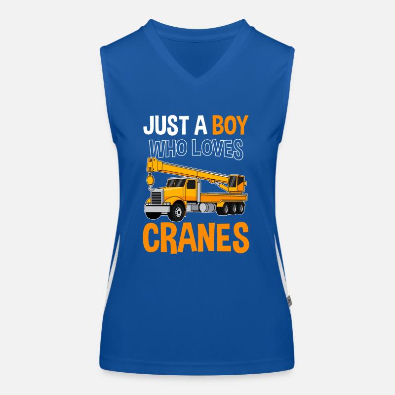 Crane Transporter Mobile Crane Construction Site Crane Operator Women's Functional Contrast Tank Top
