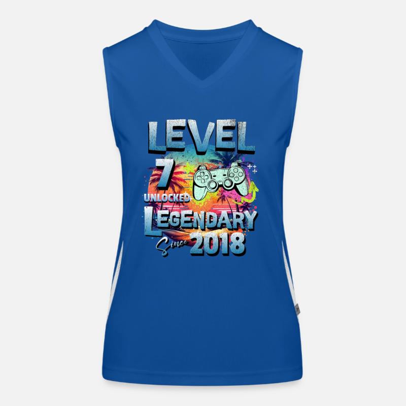 Level 7 Unlocked since 2018 Birthday Women's Functional Contrast Tank Top