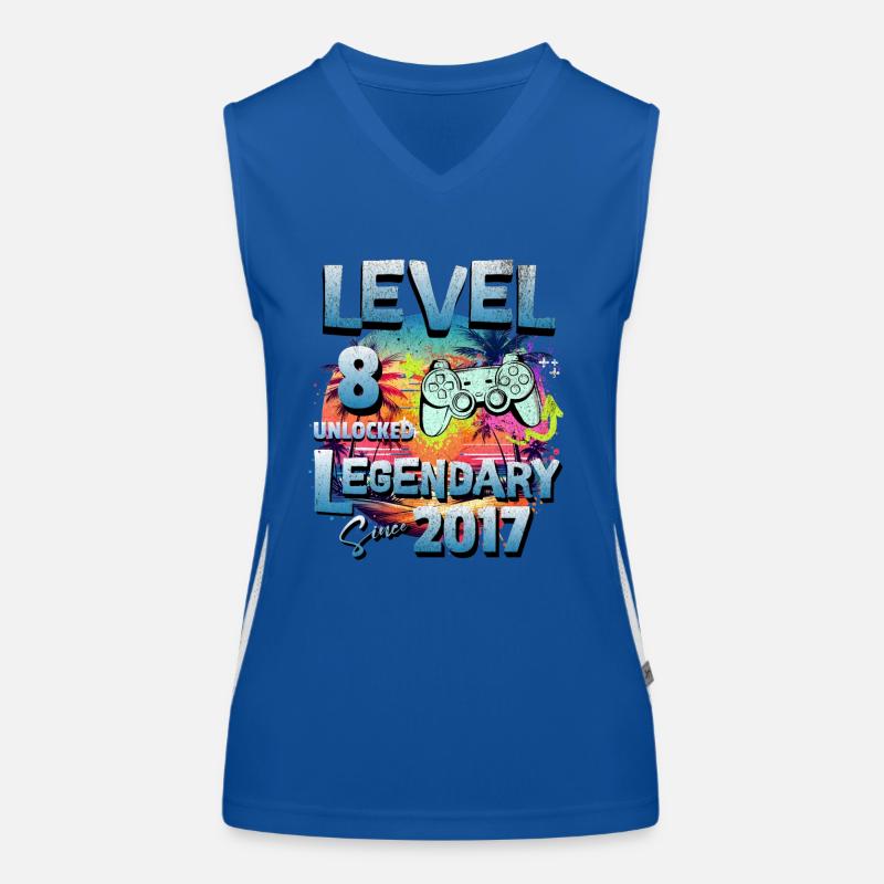 Level 8 Unlocked since 2017 Birthday Women's Functional Contrast Tank Top