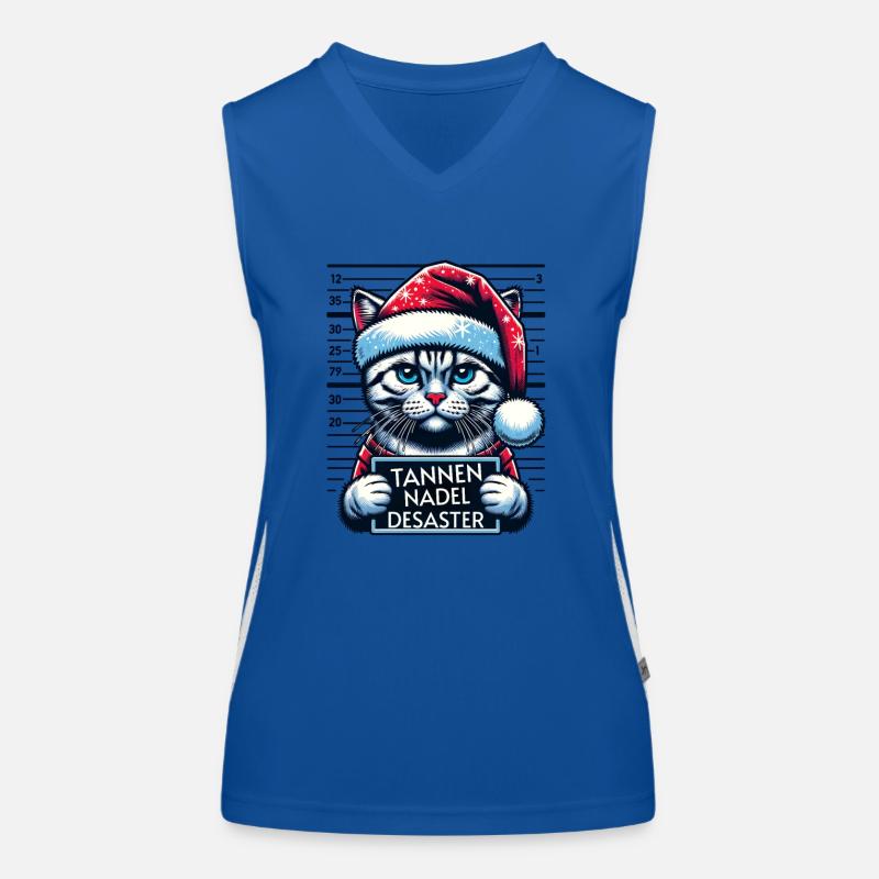 Père Noël Drôle de chats Noël Débardeur respirant contrasté Femme