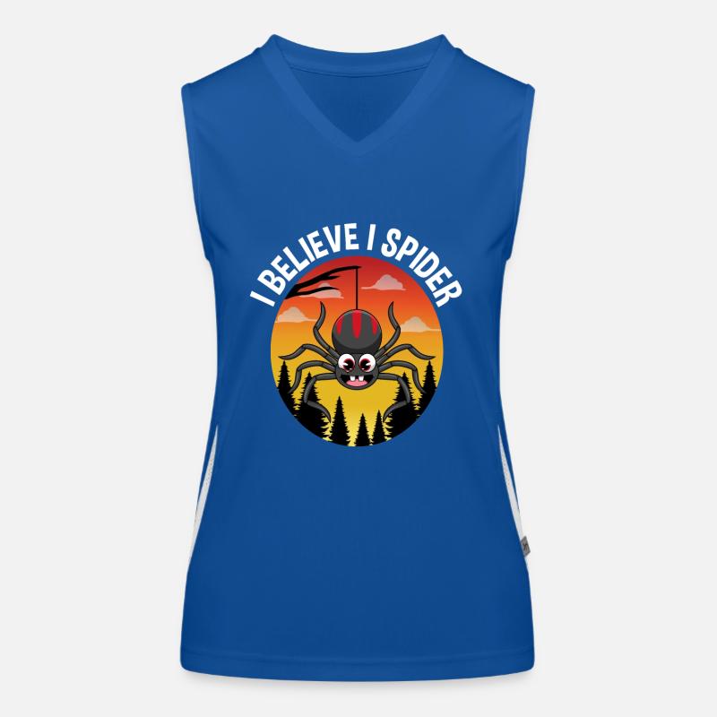 I Believe I Spider German Proverbs Women's Functional Contrast Tank Top