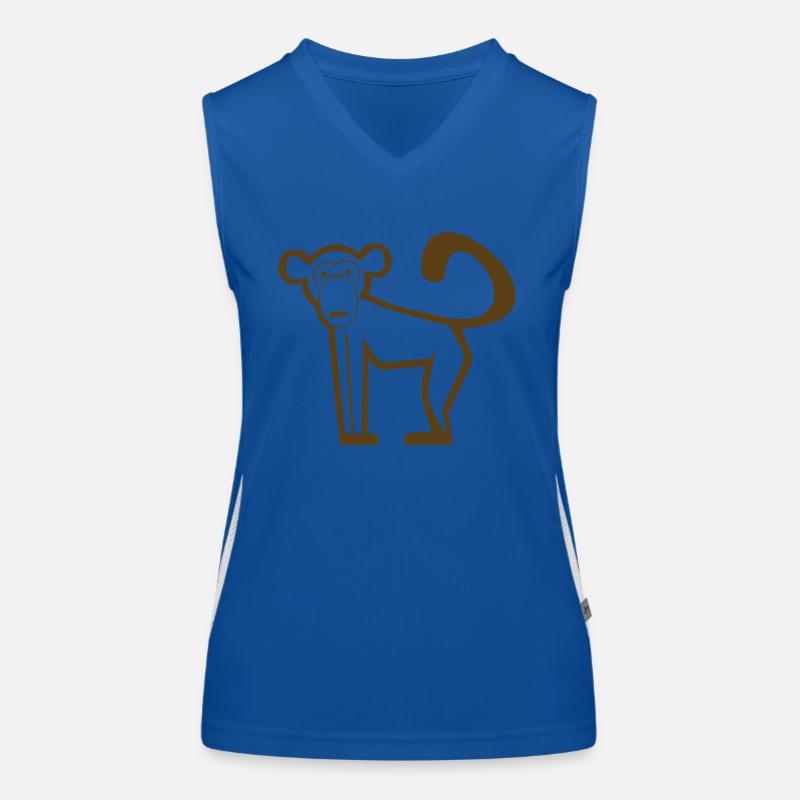 Monkey, Primates, Evolution, Icon, Zoo, Circus Women's Functional Contrast Tank Top