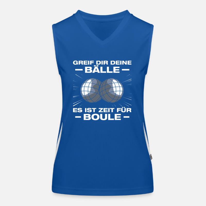 Greif dir deine Bälle Petanque Boule Boulespieler Funktionelles Kontrast-Tank Top für Frauen