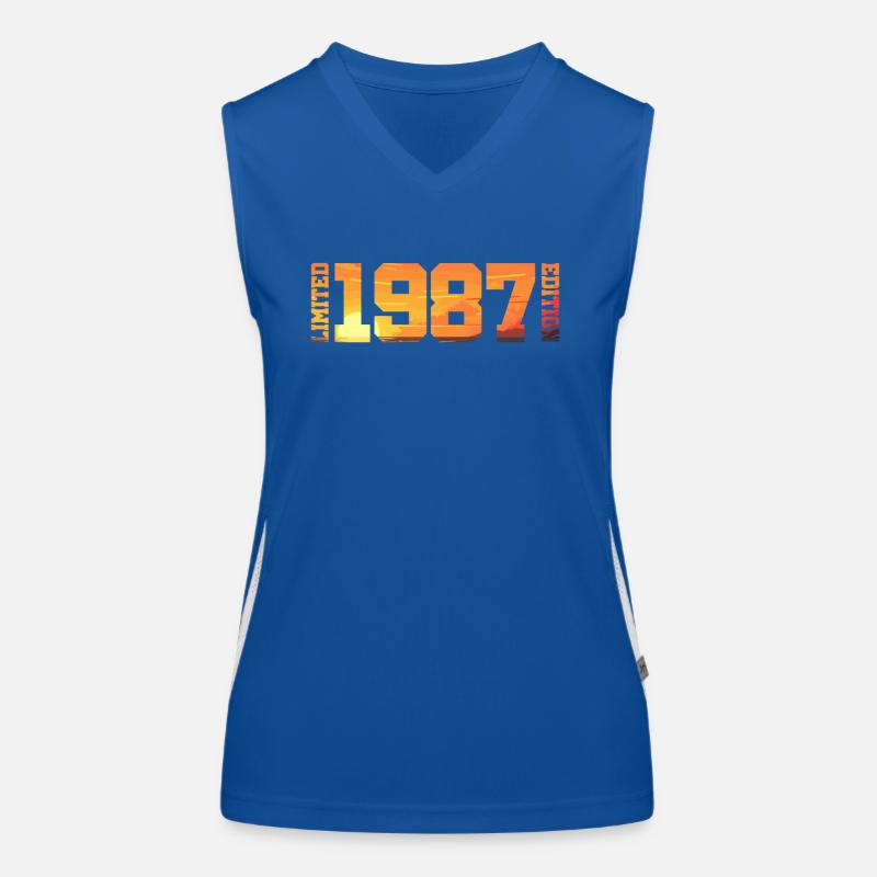 37. Geburtstag Geboren 1987 Geburtstagsgeschenk Funktionelles Kontrast-Tank Top für Frauen
