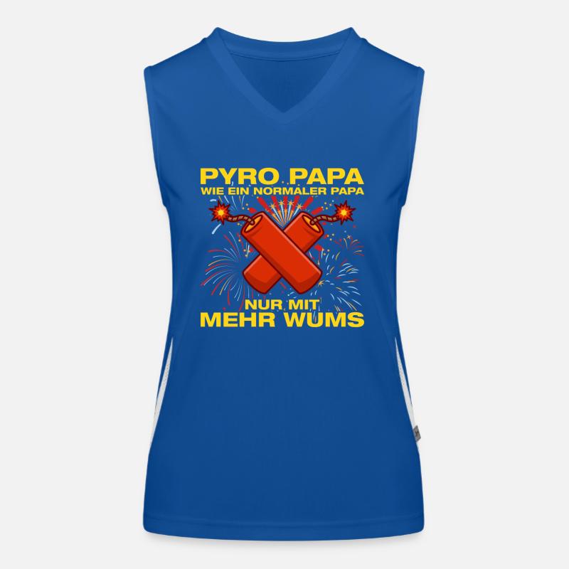 Pyro Dad Pyrotechnician Firecrackers Fireworks Women's Functional Contrast Tank Top