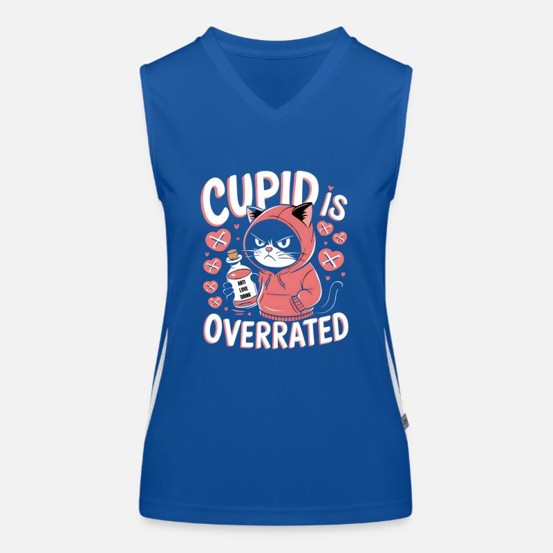 Single Valentine's Day Love Cupid Funny Saying Women's Functional Contrast Tank Top