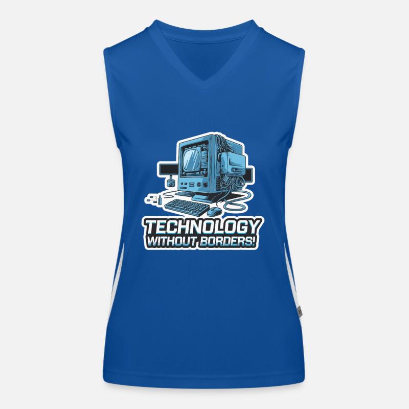 COMPUTER, WITHOUT BORDERS Women's Functional Contrast Tank Top
