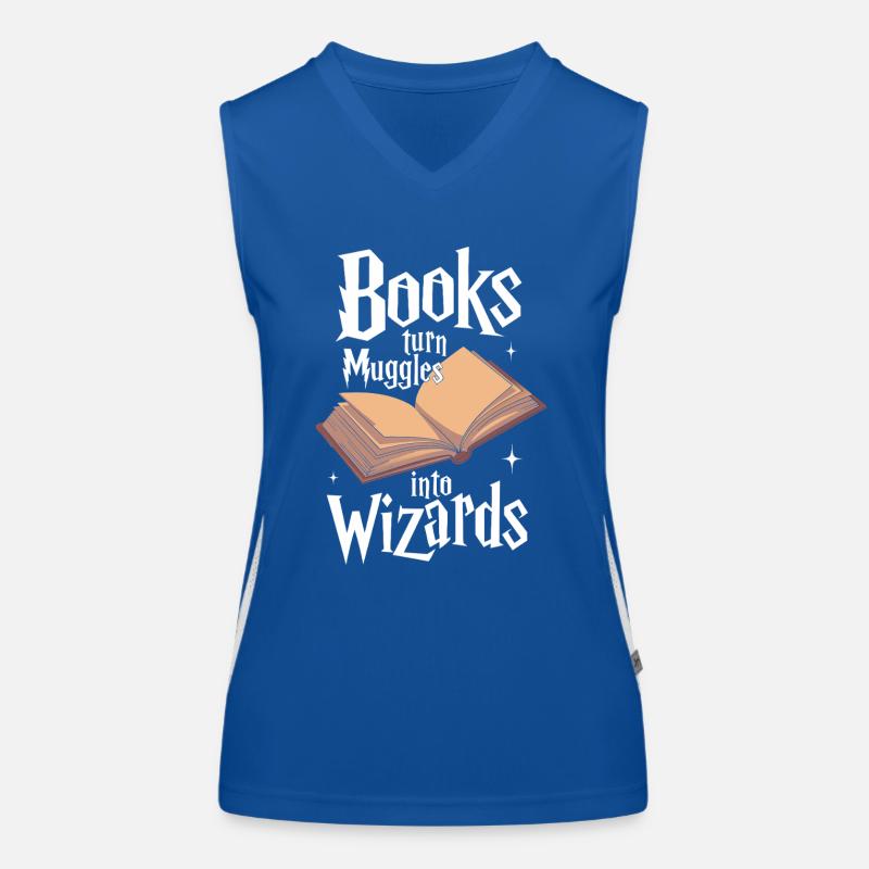 Bücher machen aus Muggeln Wizards Library Reader Funktionelles Kontrast-Tank Top für Frauen