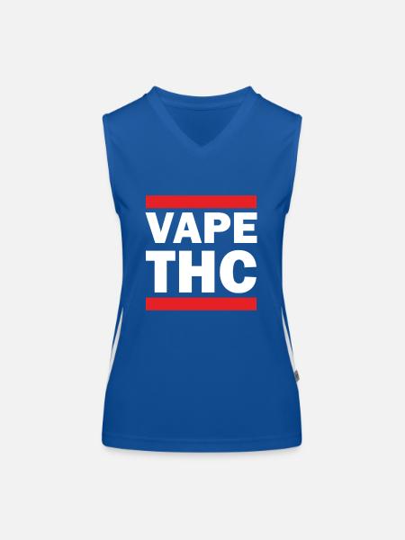 Vape THC White - Women's Functional Contrast Tank Top - royal/white - Front