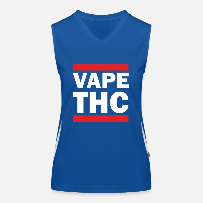 Vape THC Blanc Débardeur respirant contrasté Femme
