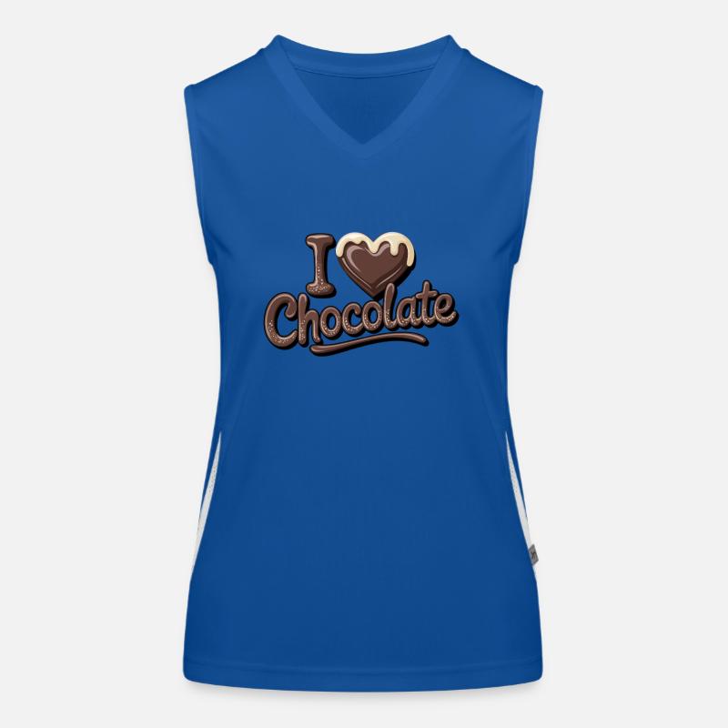 Passion du chocolat J’aime le chocolat Débardeur respirant contrasté Femme