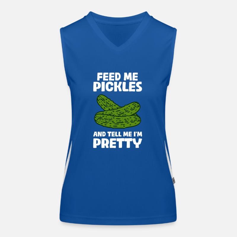 Nourris-moi de cornichons Concombre drôle Concombre Amateur de concombre Débardeur respirant contrasté Femme