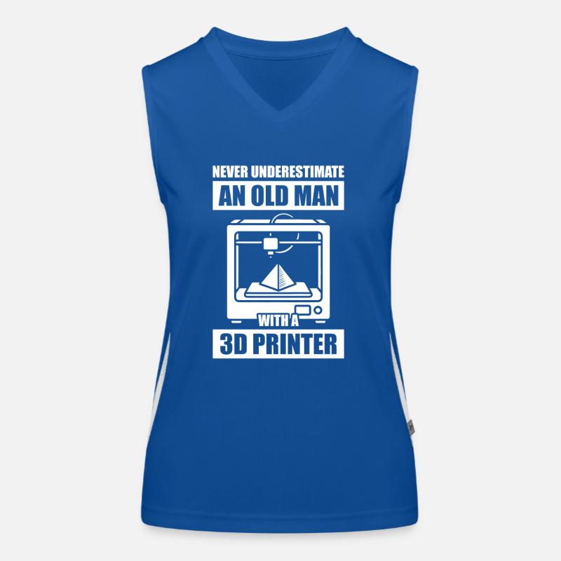 Never underestimate 3D Printer 3D Printing Funktionelles Kontrast-Tank Top für Frauen