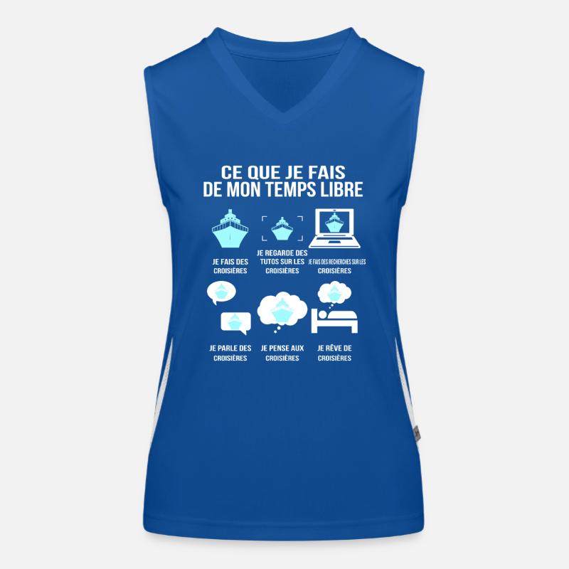 Ce que je fais de mon temps libre Passion croisier Débardeur respirant contrasté Femme