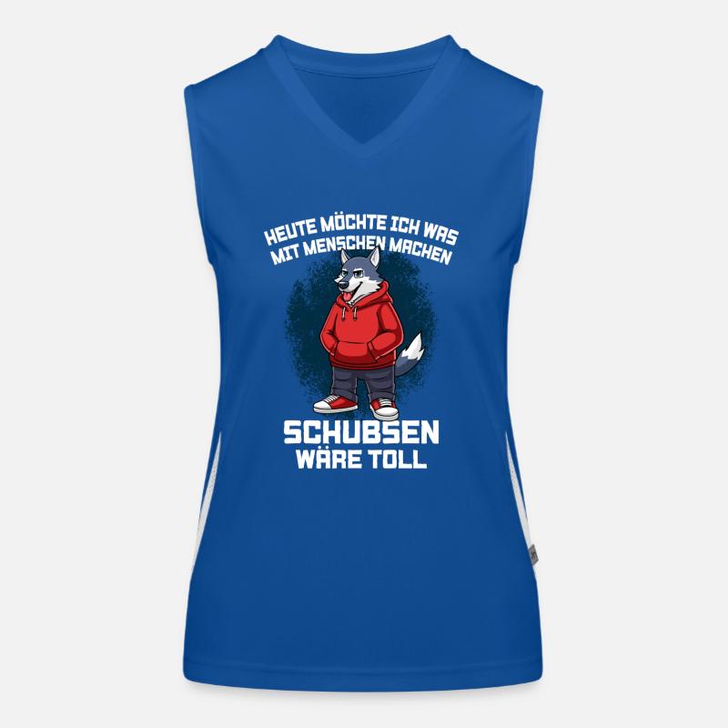 Heute Möchte Ich Was Mit Menschen Machen Wolf Funktionelles Kontrast-Tank Top für Frauen